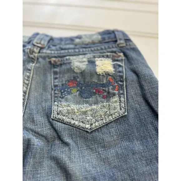 Joe's Jeans Vintage 1971 Sz 27 Bootcut Embroidered Pockets Distressed - Picture 6 of 9